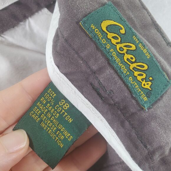 38x28 Cabela's Convertible Pants Zip Off Shorts Brown 6 Pocket Utility Hiking - Picture 4 of 12